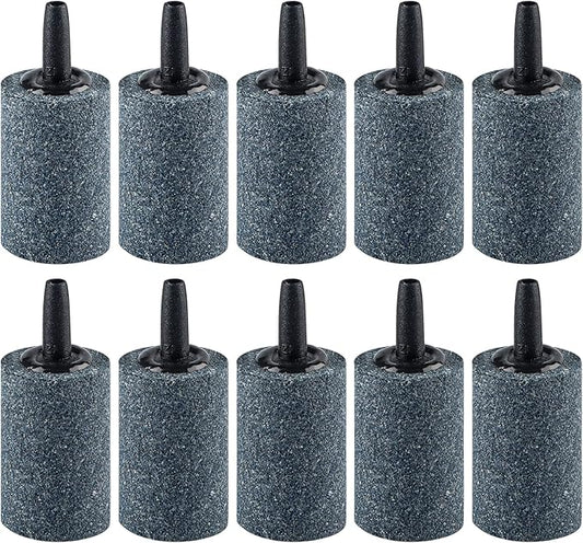 Pawfly Aquarium 1.2 Inch Air Stone Cylinder Bubble Diffuser Release Tool for Nano Air Pumps Small Buckets Fish Tanks and Outdoor Garden DWC Reservoirs, 10 Pack