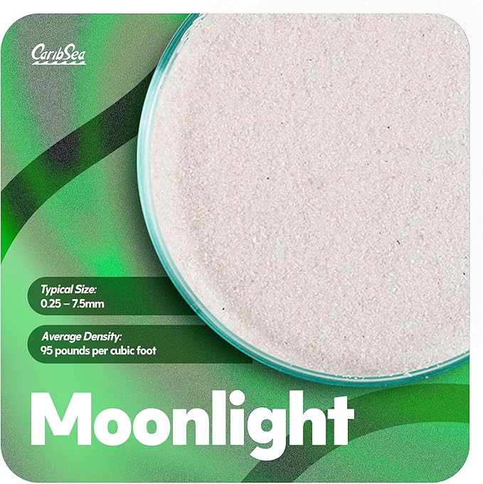Carib Sea Super Natural Moonlight Sand for Aquarium – 5 lb Each – Ideal for Freshwater Aquaria – Perfect for Discus, Tetras, Angelfish, and More – (Pack of 2)