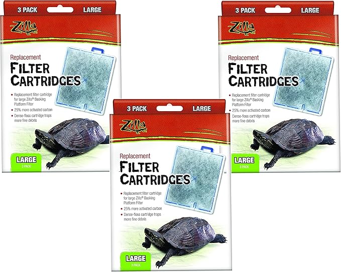 9-Count Zilla Basking Platform Replacement Filter Cartridges. (3 Packages with 3 Filters each)