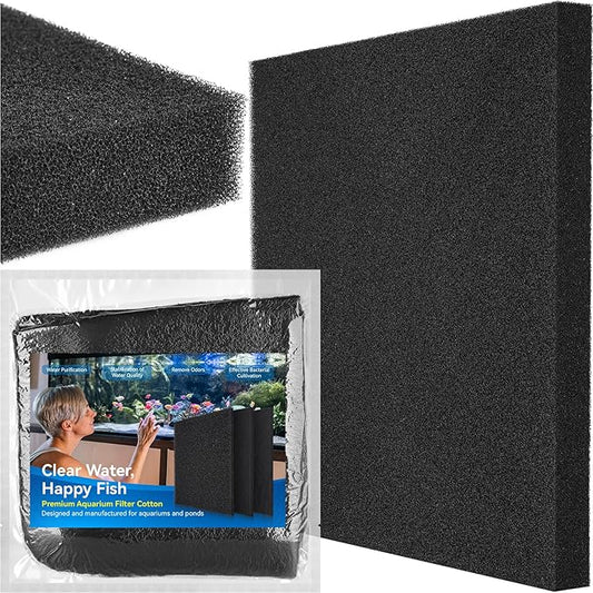 Borlech Aquarium Bio Filter Sponge Pad - Cut-to-Size Aquarium Filter Media for Fish Tank, Pond, Sump - Mechanical & Biological Filtration (18.5"x18.5"x1.6", 35PPI, 1 Pack)