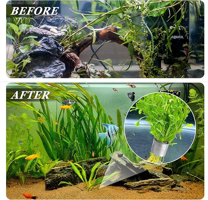 Aquarium Plant Weights Anchors,52Pcs Aquarium Plant Anchors Metal,2.75 Inch Bendable Cuttable Aquarium Plant Weights,Aquatic Plants Anchor for Live Plants in Fish Tank., Silvery