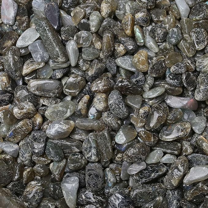 LAIDANLA Labradorite Crushed Stone Crystal Chips Bulk Natural Gemstones Healing Reiki Crystals Mini Quartz Vase Filler Aquarium Gravel 100g