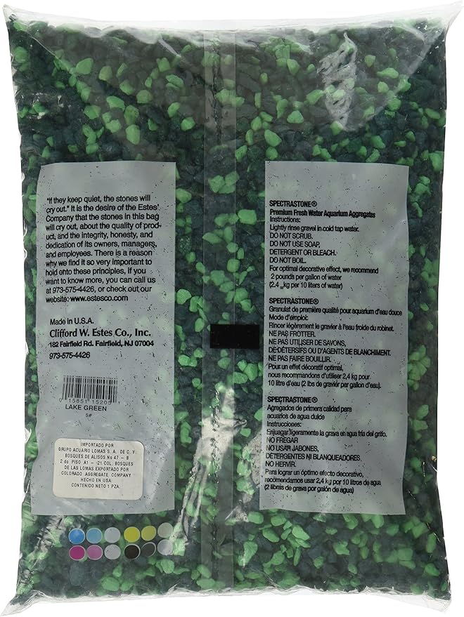 Lake Green Aquarium Gravel for Freshwater Aquariums, 5-Pound Bag