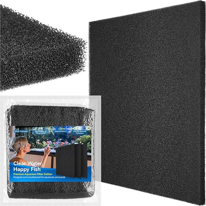 Borlech Aquarium Bio Filter Sponge Pad - Cut-to-Size Aquarium Filter Media for Fish Tank, Pond, Sump - Mechanical & Biological Filtration (18.5"x18.5"x0.8", 35PPI, 1 Pack)