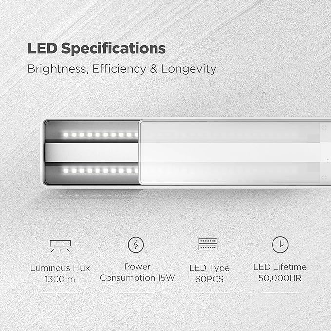 ONF Flat Nano+ 15W Full Spectrum Aquarium Light with Metal Board Base, APP Controlled, 20-Level Dimmable, IP54 Waterproof LED for 3.5-6 Gallon Rimless Fish Tanks, Terrariums & Potted Plants, White
