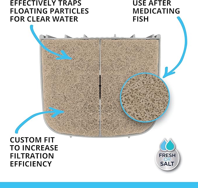 Fluval 306/307, 406/407 Ammonia Remover Pad, Replacement Aquarium Canister Filter Media, 6-Pack, for All Breed Sizes