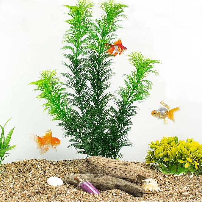 NW Wholesaler 12 Inch Green Faux Fern Plant for Fish Tanks - Artificial Plants for Freshwater and Saltwater Aquarium Decor and Fish Hideaway
