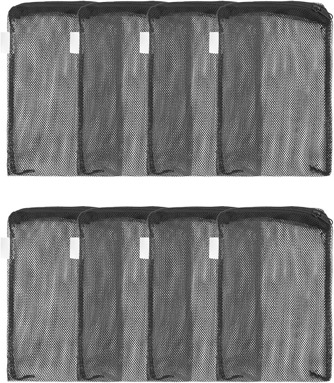 Pawfly 8 Pack Aquarium Filter Media Bags, Fish Tank Fine Mesh Bag with Plastic Zipper Aquarium Mesh Bag for Activated Carbon, Bio Filter Balls, Filter Stones, Ceramic Rings (8" x 5.5")