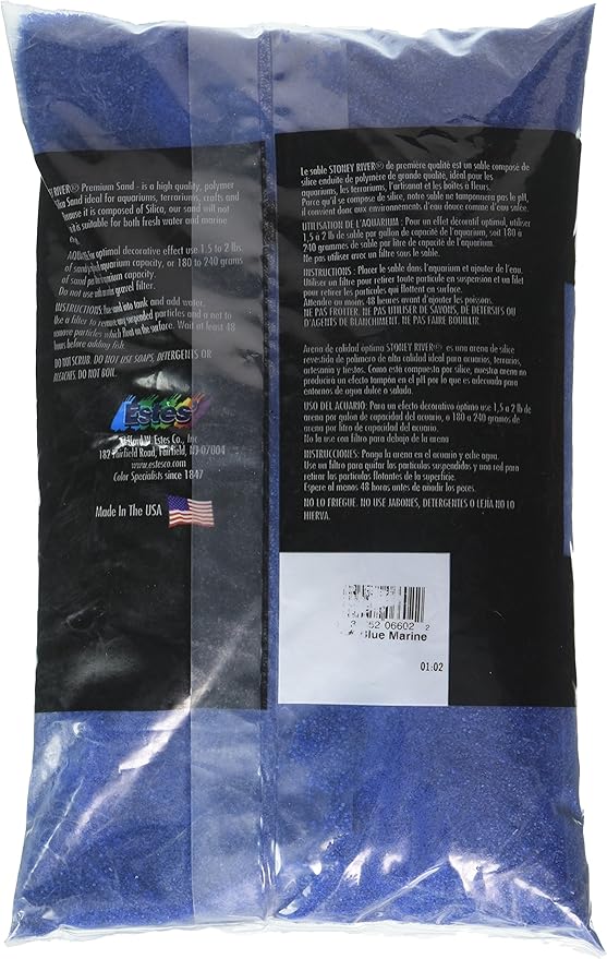 Stoney River Blue Aquatic Sand Freshwater and Marine Aquariums, 5-Pound Bag