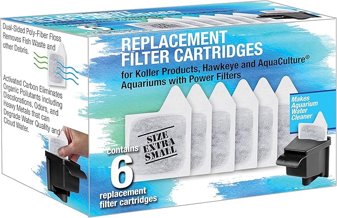 Koller Products Replacement Filter Cartridges - XS, 6 Count (Pack of 1), White