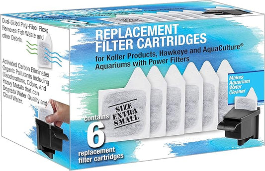 Koller Products Replacement Filter Cartridges - XS, 6 Count (Pack of 1), White