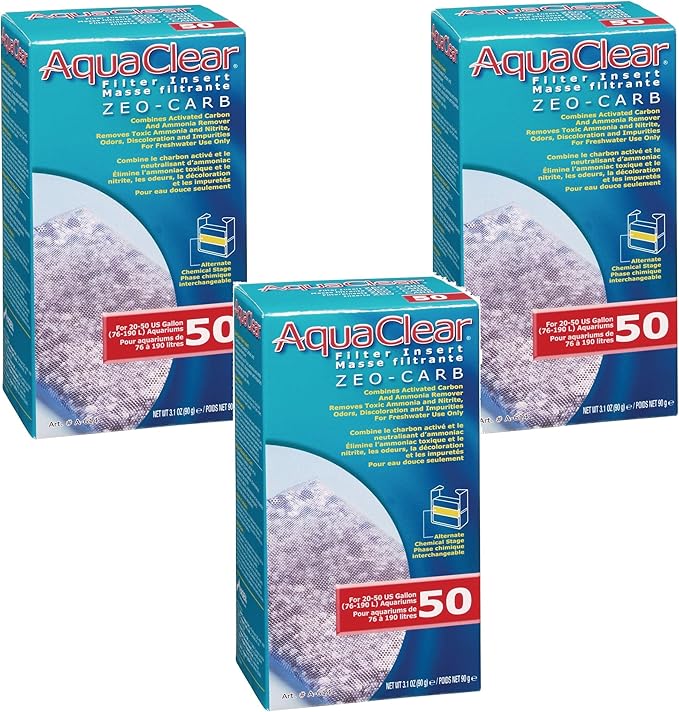 (3 Pack) AquaClear 50 Zeo Carb Replacement Filters