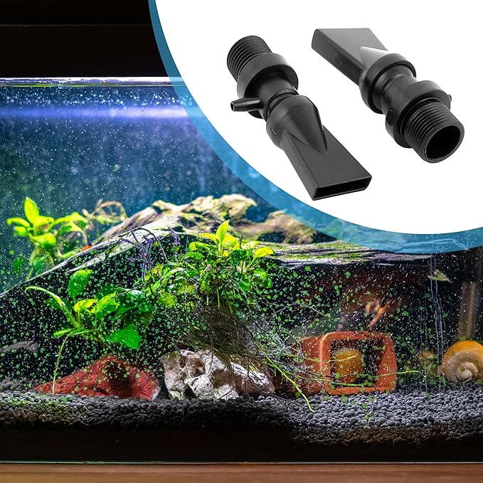 Aquarium Nozzle Water Outlet, Duckbill Nozzle Water Outlet Return Pipe Plumbing for Aquarium Fish Tank(Black, 2Pcs)