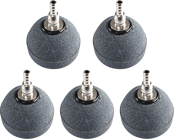 Quickun 2 Inch Updated Crazy Air Stone Cylinerr Bubble Plus Ball Diffuser Aquarium Fish Tank Hydroponics Pump Airstones Diffuser 3/16" 5/16" Hose ID