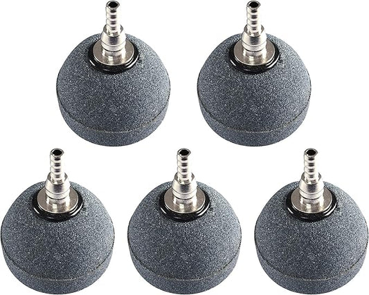 Quickun 2 Inch Updated Crazy Air Stone Cylinerr Bubble Plus Ball Diffuser Aquarium Fish Tank Hydroponics Pump Airstones Diffuser 3/16" 5/16" Hose ID