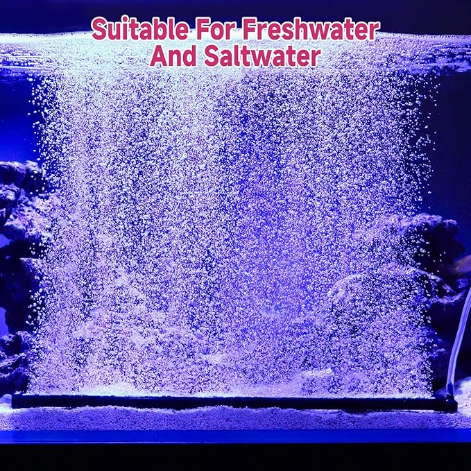 hygger Aquarium Bubble Curtain Wall, Quiet Fish Tank Air Stone with Accessories, High Dissolved Aquarium Bubbler Oxygen Diffuser Decoration for Freshwater & Saltwater