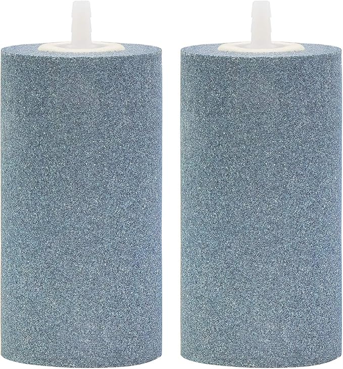 2Pcs 4 X 2-inch Large Air Stones Cylinder for Hydroponic Systems, Ponds, Aquarium, Fish Tank
