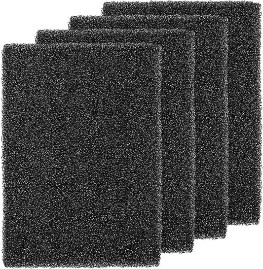 Honoson 4 Pack Aquarium Bio Sponge Filter Media Pad Cut to Size Filter Foam Sponges Open Cell Foam Sheet for Aquarium Fish Tank Sump Ponds Hydroponics(8 x 4 x 1 Inch,Black)