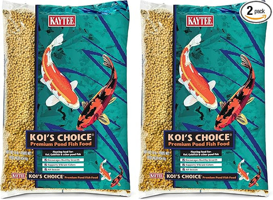 Kaytee Koi’s Choice Koi Floating Fish Food, for Koi, Goldfish and Pond Fish, 10 pounds (Pack of 2)