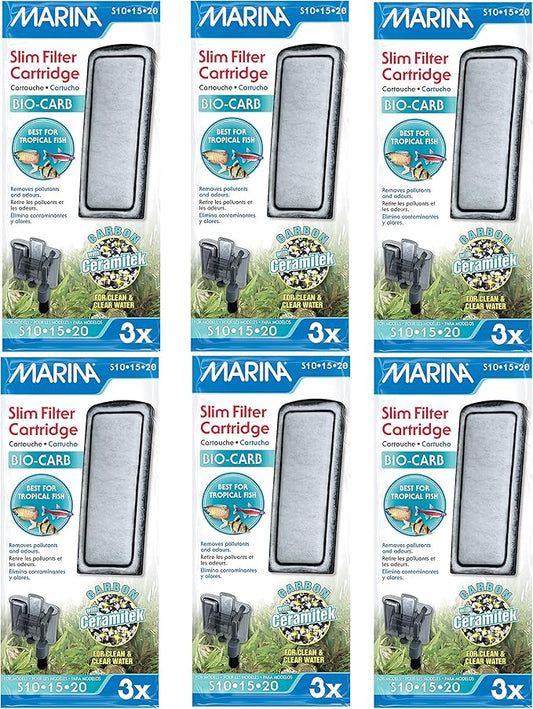Marina Slim Filter Carbon Plus Ceramic Cartridge, 18-count