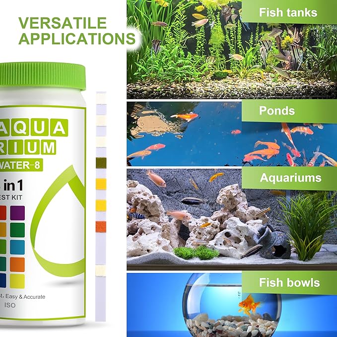 AAwipes 8-in-1 Aquarium Test Kit 50 Strips + Complete Water Testing Kits 100 Strips