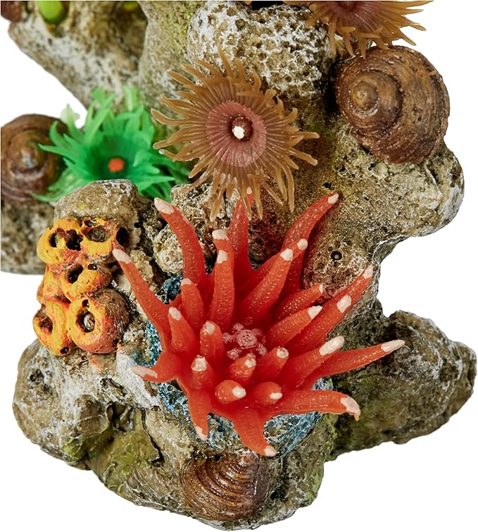 Nobby Coral Stone with Plants Aquarium Ornaments, 11 x 7 x 8.5 cm