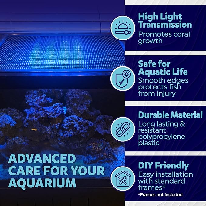 Clear Mesh Netting Material - 4'x5' - Plastic Mesh Screen Netting for Fish Aquarium Screen Top Cover - Aquarium Top - Aquarium Screen (4' x 5')