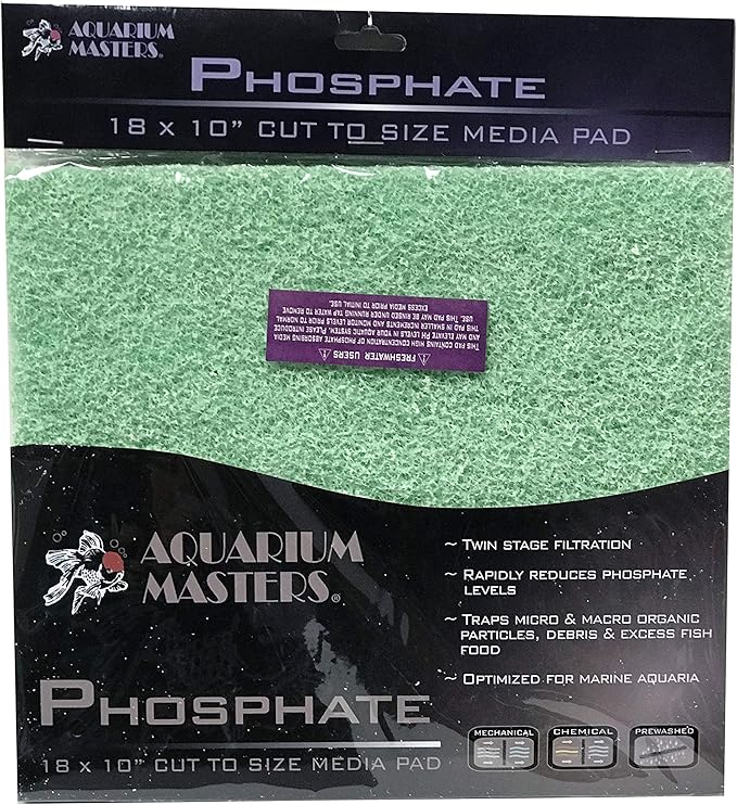 EA Premium Phosphate Reducer Filter Pad 18x10 - Cut to Fit for Aquariums and Pond