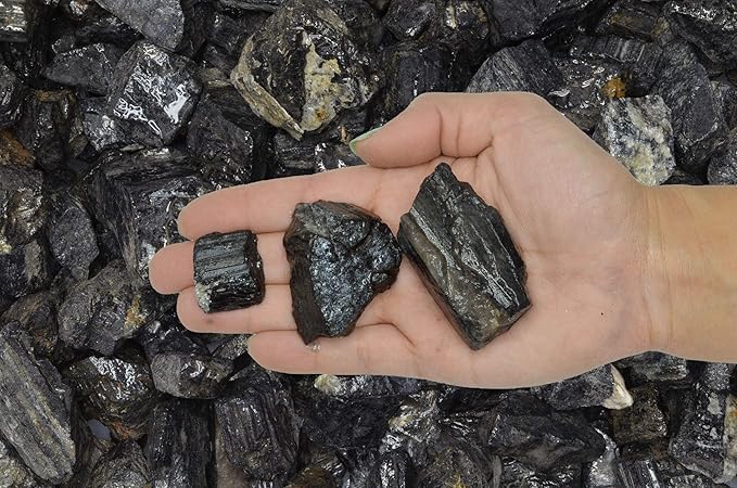 Fantasia Materials: 5 lbs of Black Tourmaline Rough Stones from India