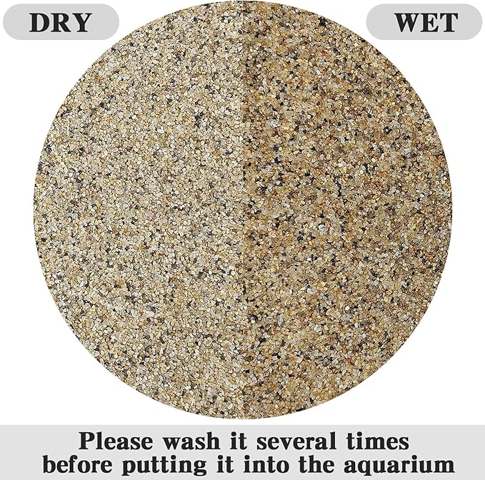 FANTIAN 5 lbs Aquarium Sand, 0.6-1.2 mm Aquarium Substrate for Freshwater Fish Tank. Decorative River Rocks Gravel for Fish Tank, Plants Potted, Fire Pits, Candle, Vase and Crafts