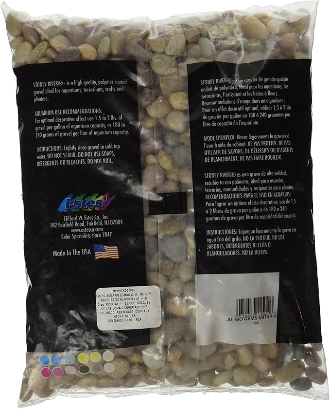Stoney River Jumbo Gems Natural for Freshwater Aquariums, 5-Pound Bag