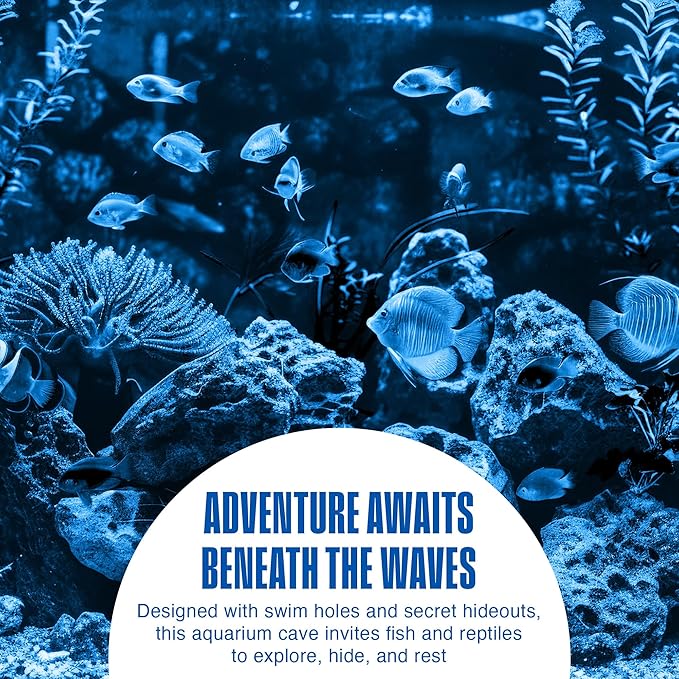 Penn-Plax Age-of-Magic Wizard’s Castle Aquarium Decoration – Safe for Freshwater and Saltwater Fish Tanks – Small