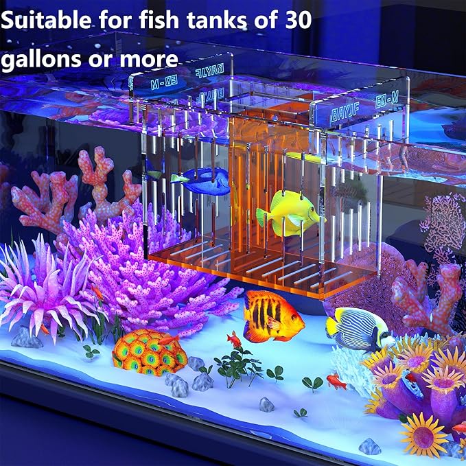 Acrylic Acclimation Box for Saltwater Fish and Reef Coral Quarantine Isolation Box for Aquarium Fish Hydroponic Plant External Breeding Box
