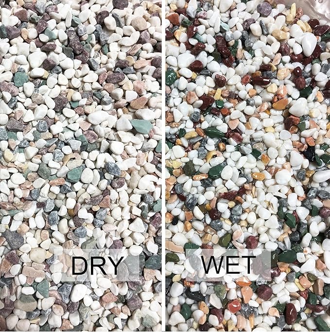 11LB River Rocks for Fish Tanks Aquarium Gravel Small Rocks for Plants Decorative Rocks Mixed Color Vase Fillers Rocks for Crafts Colorful Rocks 1/8-3/8inch