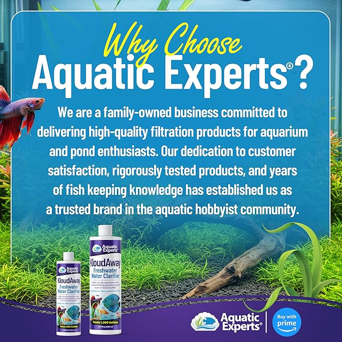 KloudAway Freshwater Aquarium Water Clarifier - Clears Cloudy Water, Water Clarifier for Fish Tank, Made in USA, Aquatic Experts, (500 ml)