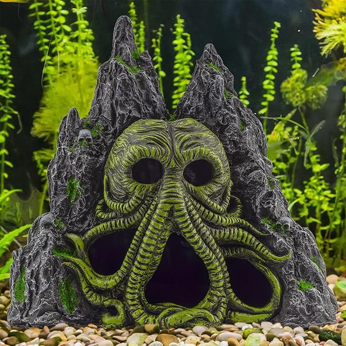 Toy Vault Cthulhu Monster Aquarium Cave Hideaway Fish Tank Decor, H.P. Lovecraft Themed