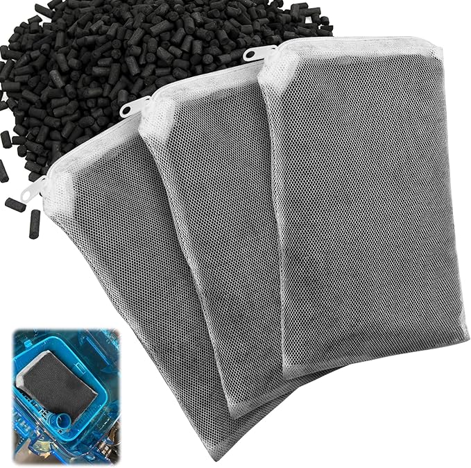 3 Pack 8 Oz Pro-C Aquarium Canister Filter Media Bag (Only Activated Carbon) for Penn-Plax Cascade Filter Parts, Also fits Eheim ECCO, Eheim Pro/Pro II, AquaClear 500 and FilStar Canisters