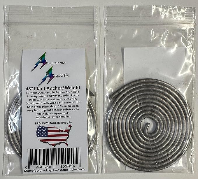 Awesome Aquatic Plant Anchors/Weights 48" Strip Cut Your Own Size Lead Ribbon or Rod Live Plants Weight Anchor