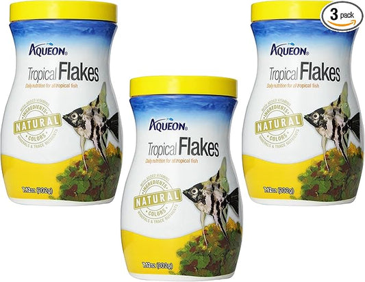(Pack of 3) Aqueon Tropical Flakes, 7.12 Ounces each
