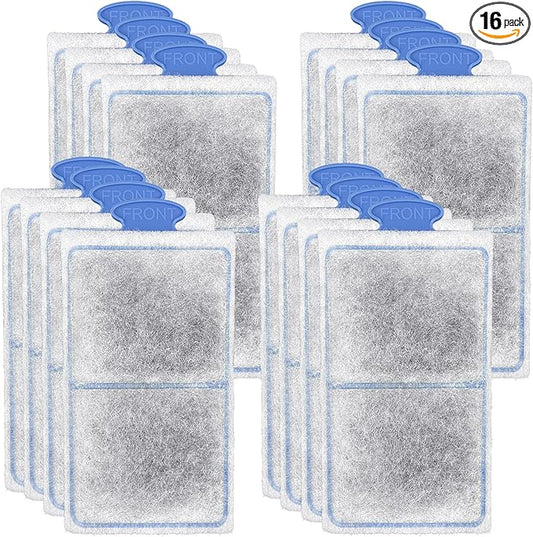 driamor 16 Pack PF-S Filter Cartridges Compatible with PF10 Power Filters, Small Fish Tank Filters Cartridge Replacement with Zeolite