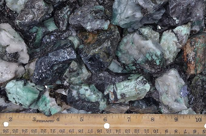 Fantasia Materials: 2 lbs of Emerald Rough Stones from Brazil - Grade 1