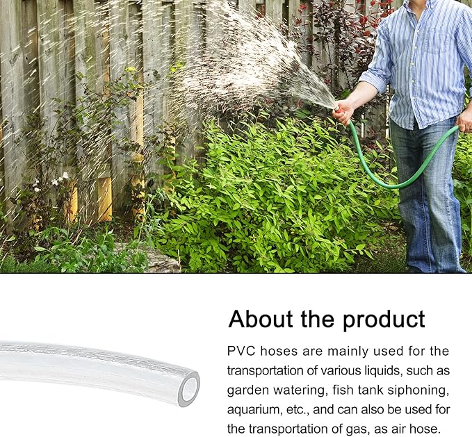 Clear Plastic PVC Tubing Flexible Vinyl Tube, [for Garden Irrigation Water Hose, Fish Tank, Aquarium] - 1mmx1.6mm/10ft(3meter)