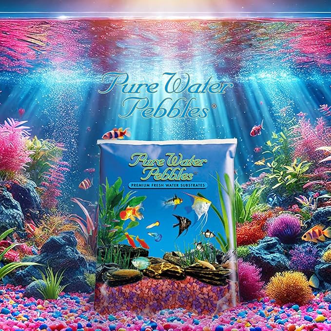 Pure Water Pebbles Neon Fruit Delight Aquarium Gravel - 5 lbs - Non-Toxic, Colorfast, Vibrant Substrate for Aquariums, Terrariums, Ponds & Crafts