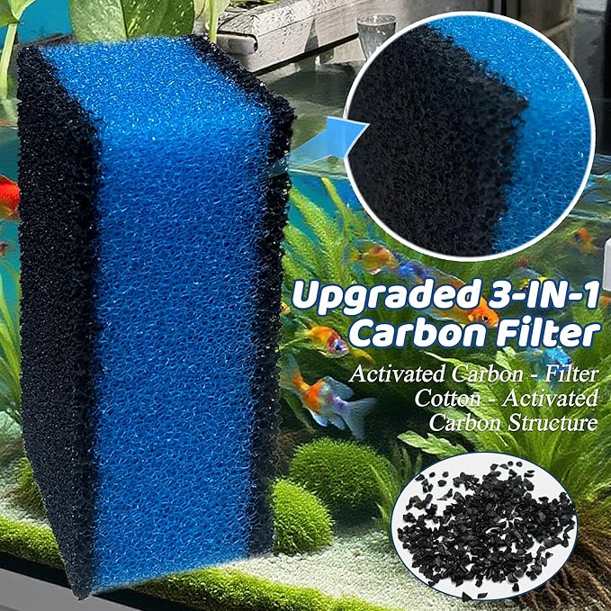 PurifyLogix 2 Sets of Upgraded Three-Stage Filtration Fish Tank Filter for AquaClear 30 Power Filter, 2 Set of Replacement Maintenance Kit for Fish Tank Filter for 30/150 30-Gallon Aquarium
