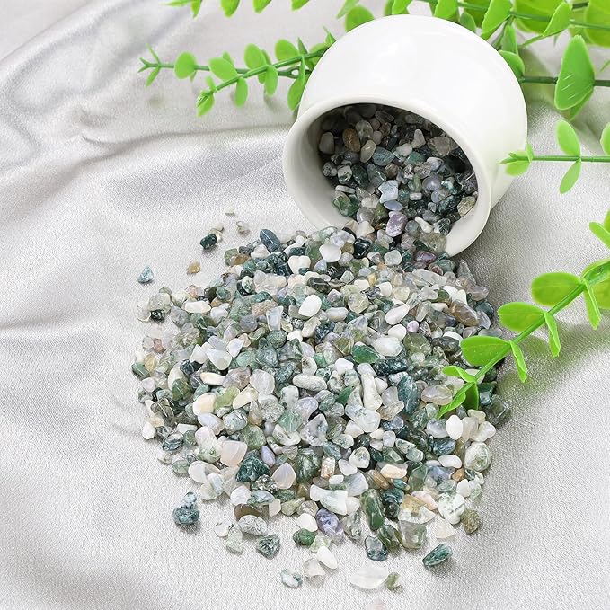 ZHIYUXI Aquatic Agate Crystal Chips Bulk Fish Tank Decorations Aquarium Rocks Gravel Vase Filler Stones Crystals for Candle Making Witch Kit Gravel for Plants Quartz Sand Gemstone 0.44 lbs