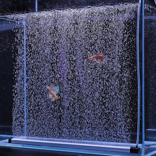 hygger Aquarium Bubble Strip, Nano Air Bubble Curtain Wall Aquarium, Quiet High Dissolved Oxygen Diffuser Fish Tank Bubbler Decorations Self-Sinking for Freshwater Saltwater (16.9 Inch)