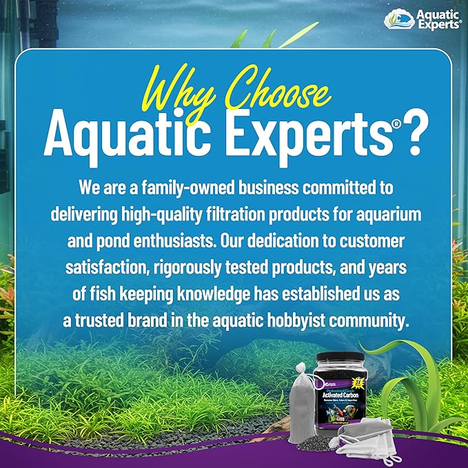 Premium Activated Carbon for Aquariums – 3 lbs Bulk Granulated Charcoal + Four 3" x 8" Fine Mesh Filter Bags, Aquarium Carbon Filter Media for Crystal Clear Fish Tanks