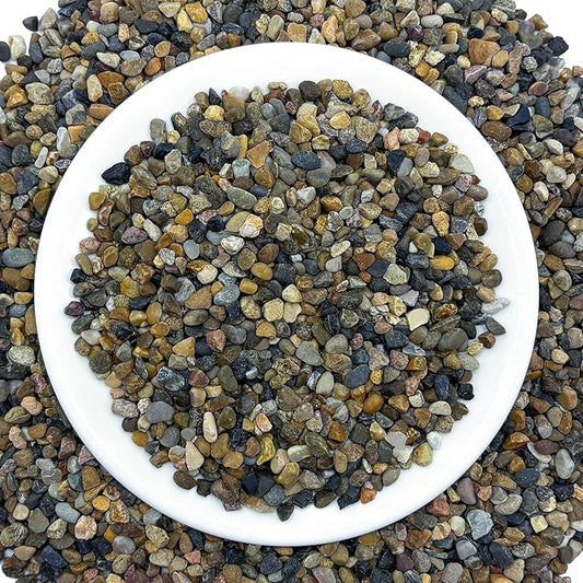 SIDONG 5LB Natural Aquarium Gravel, Small River Rocks for Fish Tank, Garden & Vase Decor - 1/16 Inch Pea Gravel, 2-4mm Polished Stones for Landscaping, Potted Plants, Terrarium