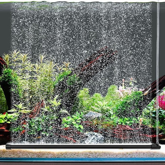hygger Aquarium Bubble Curtain Wall, Quiet Fish Tank Air Stone with Accessories, High Dissolved Aquarium Bubbler Oxygen Diffuser Decoration for Freshwater & Saltwater