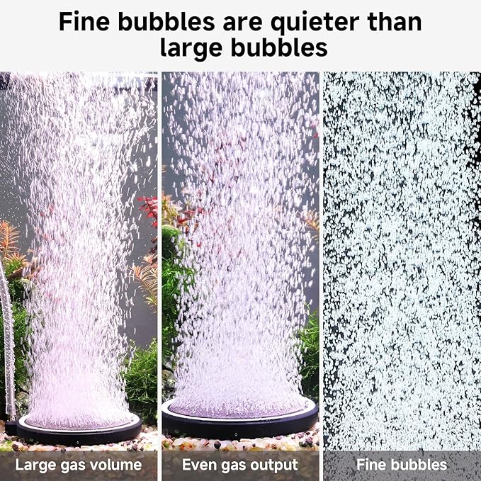 hygger Air Stone for Aquarium: Quiet High Dissolved Oxygen Diffuser Kit for Freshwater or Saltwater Fish Tank and Hydroponic Air Pump-Disc 4 x 4 Inch Air Bubble Stone Without air Pump